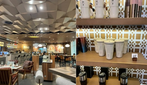 A café similar to the Starbucks Reserve store at the alleged North Korean shopping mall, Rangrang Patriotic Geumganggwan / Screenshot from Chinese social media, Xiaohongshu
