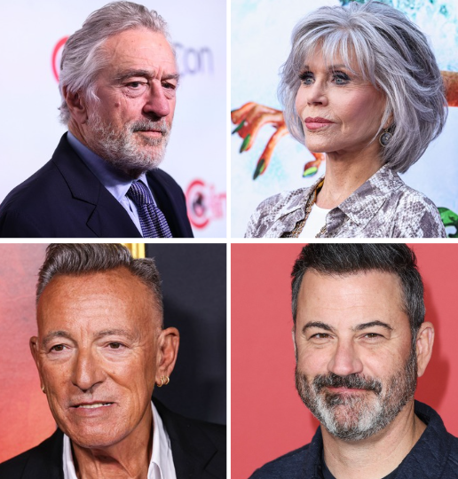 Clockwise Top L-R: Robert De Niro, Jane Fonda, Jimmy Kimmel, & Bruce Springsteen / Credit: DepositPhotos