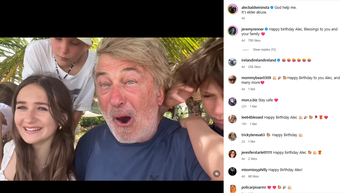 Alec Baldwin\'s post / Credit: Instagram