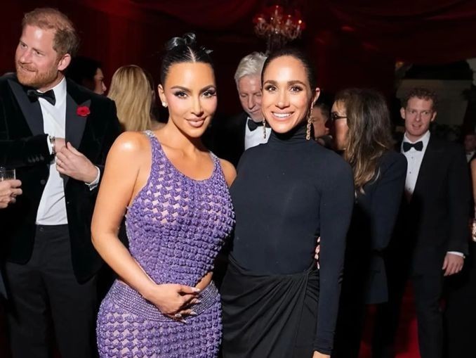 Kim Kardashian and Meghan Markle at Kris Jenner\'s birthday party / Credit: Instagram