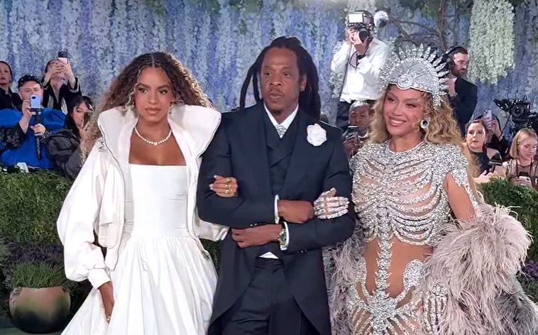 Blue Ivy Carter, Jay-Z, and Beyoncé at Met Gala / Credit: Instagram