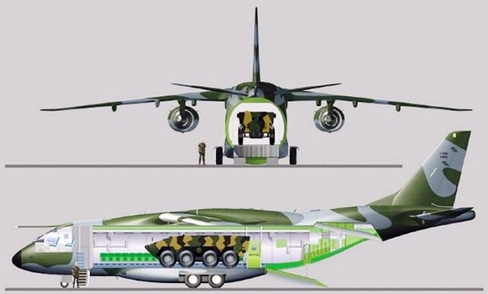 KC-390의 화물 캐빈 구조 <출처: Embraer>