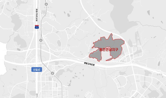 용인 언남지구 위치도. ⓒ용인시 제공