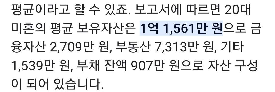 대한민국 20대 평균 자산 공개 | 인스티즈