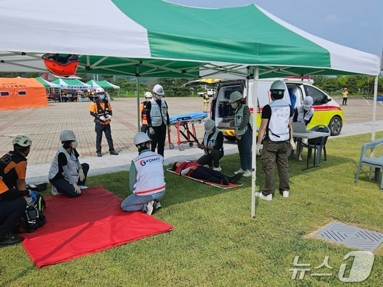 금산군 재난대비 안전충남훈련 모습.(금산군 제공)/ 뉴스1 
