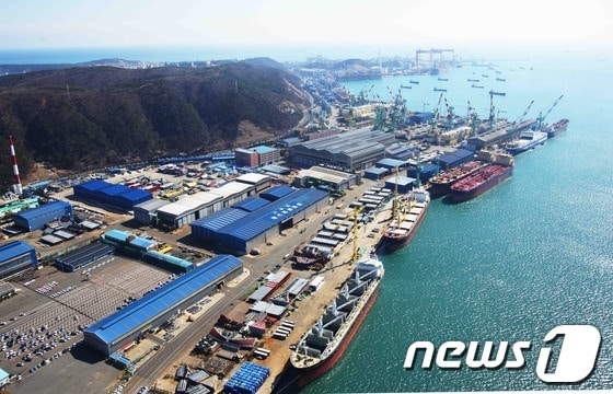 HD현대미포 야드 전경 © News1 DB