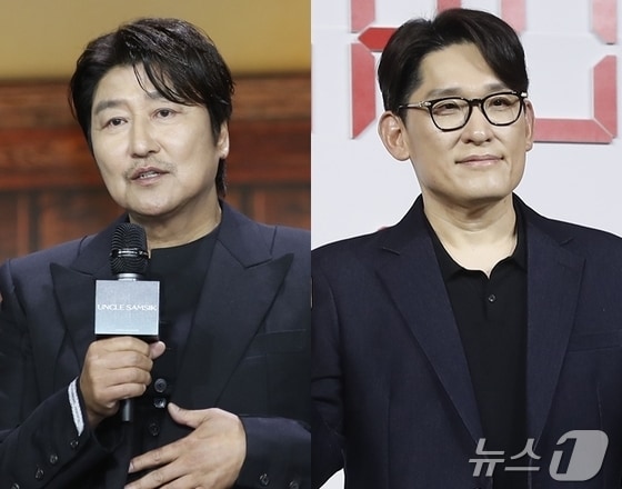 송강호(왼쪽)와 한재림 감독 © 뉴스1 DB