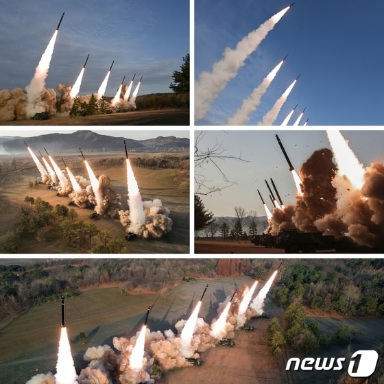 (평양 노동신문=뉴스1) = 북한의 탄도미사일 발사 장면. [국내에서만 사용가능. 재배포 금지. DB 금지. For Use Only in the Republic of Korea. Redistribution Prohibited] rodongphoto@news1.kr