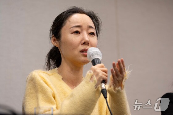 민희진 어도어 대표가 31일 오후 서울 중구 프레스센터에서 어도어 임시주주총회 관련 기자회견을 하고 있다. (공동취재) 2024.5.31/뉴스1 © News1 이재명 기자