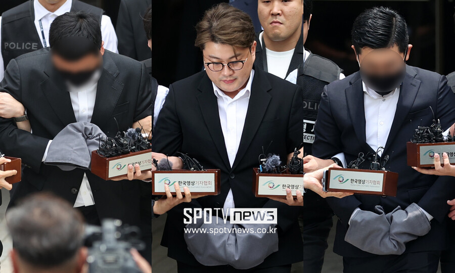 ▲ 본부장 전모씨, 김호중, 이광득 대표(왼쪽부터) ⓒ곽혜미 기자