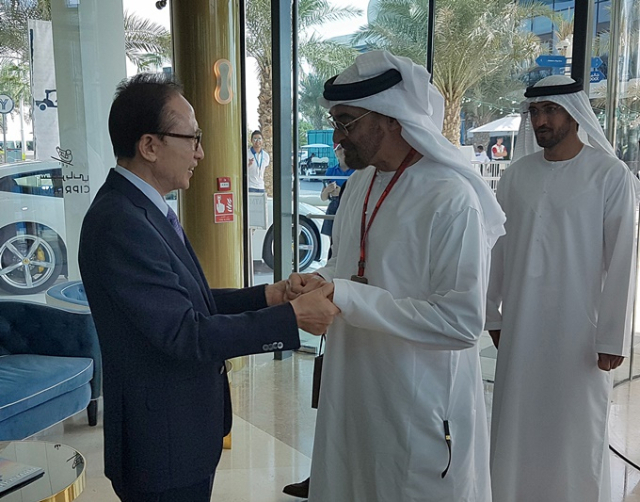 MB, 29일 자택서 UAE 대통령 접견…'전현직 정상의 각별한 우정'