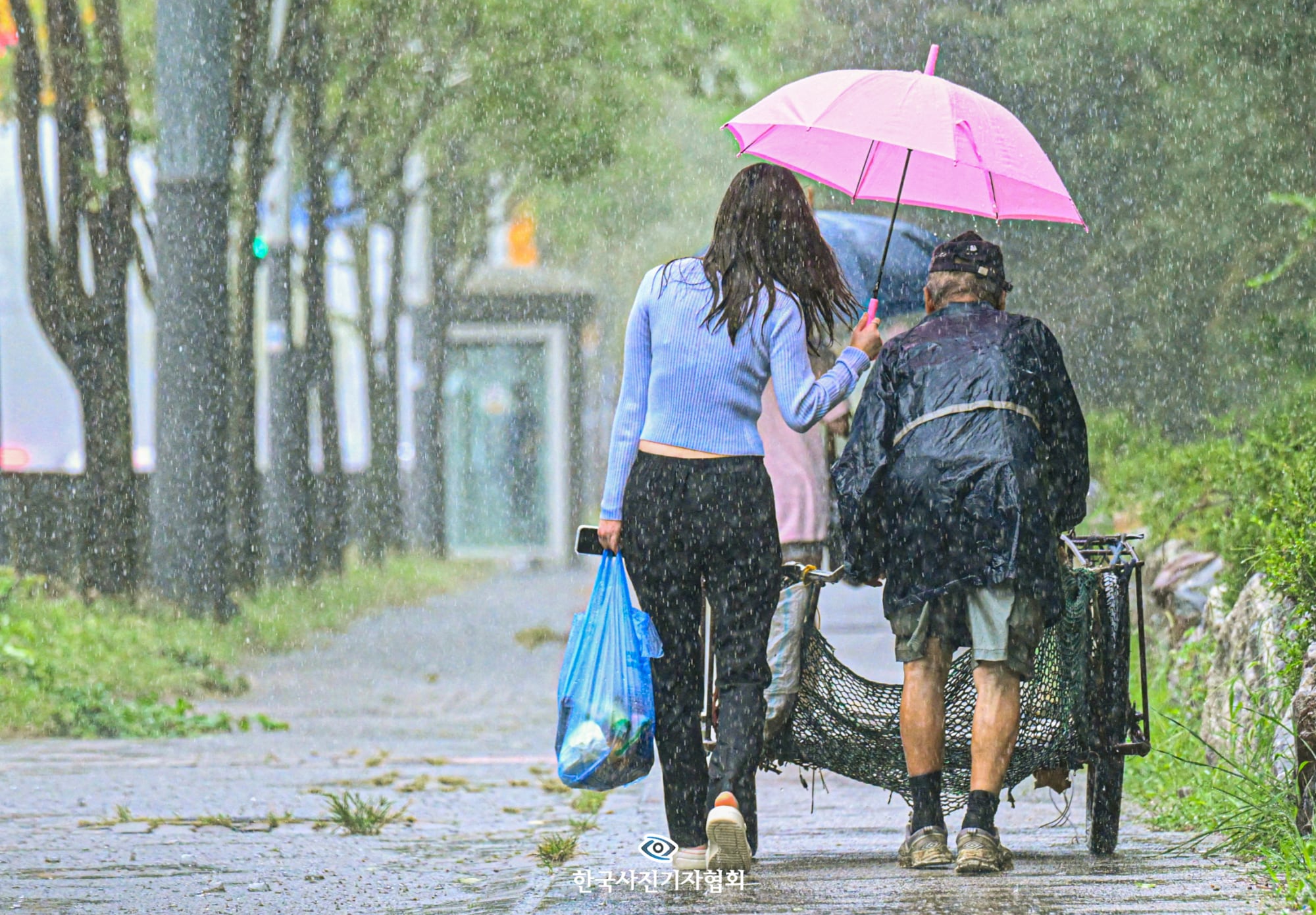 한국보도사진상 피처 최우수상 '내 어깨는 다 젖어도'/뉴스1