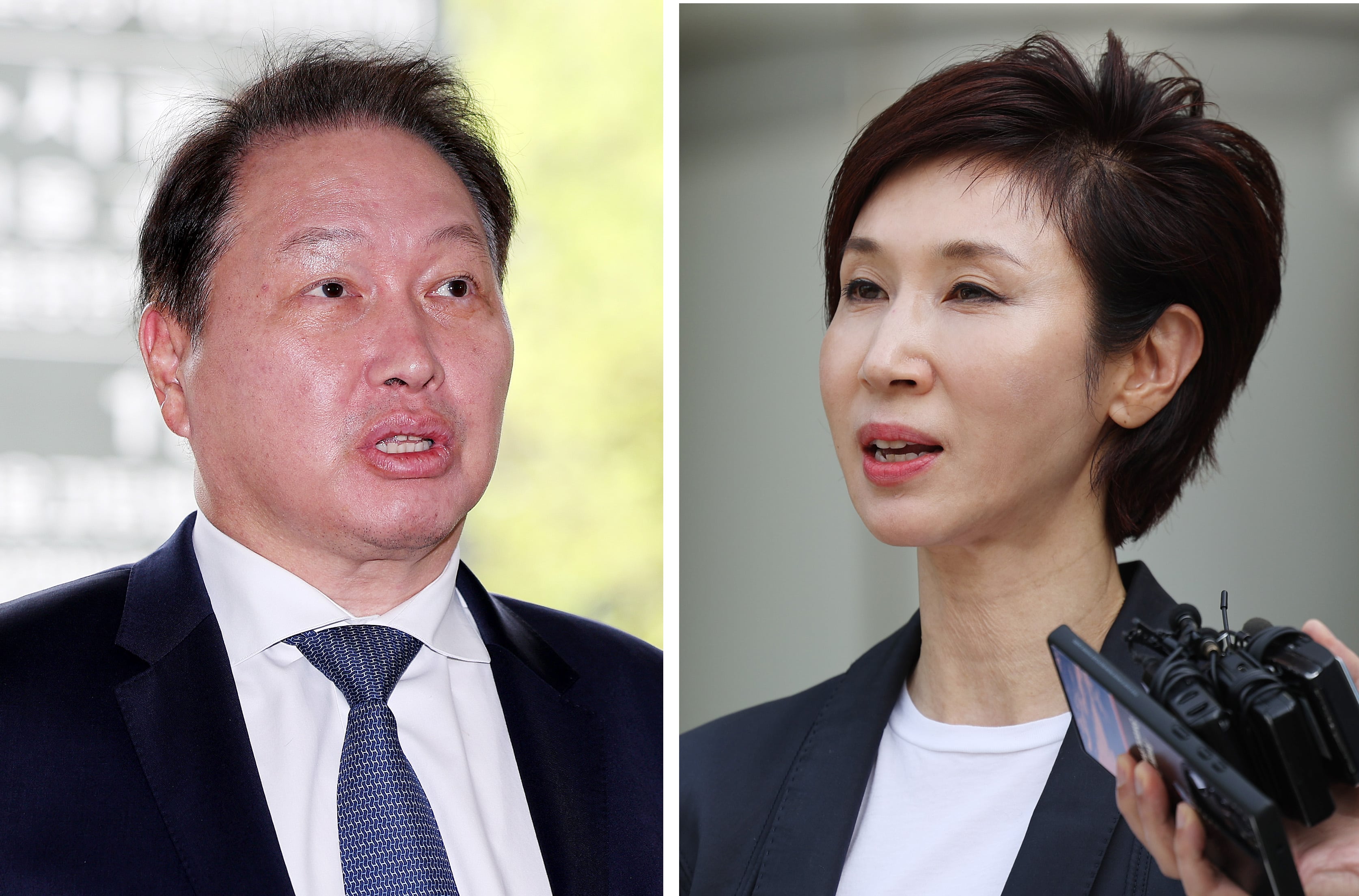 최태원 SK그룹 회장과 노소영 아트센터 나비 관장 이혼 소송 2심을 맡은 서울고법이 30일 최 회장이 노 관장에게 재산분할로 1조3808억 원을 지급해야 한다고 판결했다./뉴스1