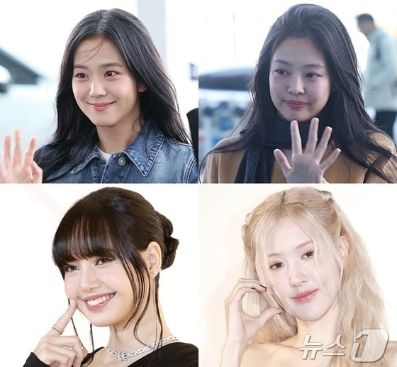 블랙핑크 지수(왼쪽 위, 시계방향),제니,로제,리사 © 뉴스1 DB
