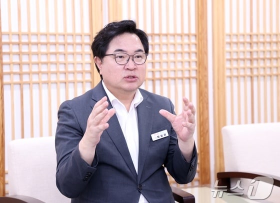 박일하 동작구청장이 18일 뉴스1과 인터뷰하는 모습. (동작구 제공)