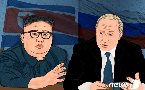 김정은 북한 노동당 총비서, 블라디미르 푸틴 러시아 대통령.© News1 DB