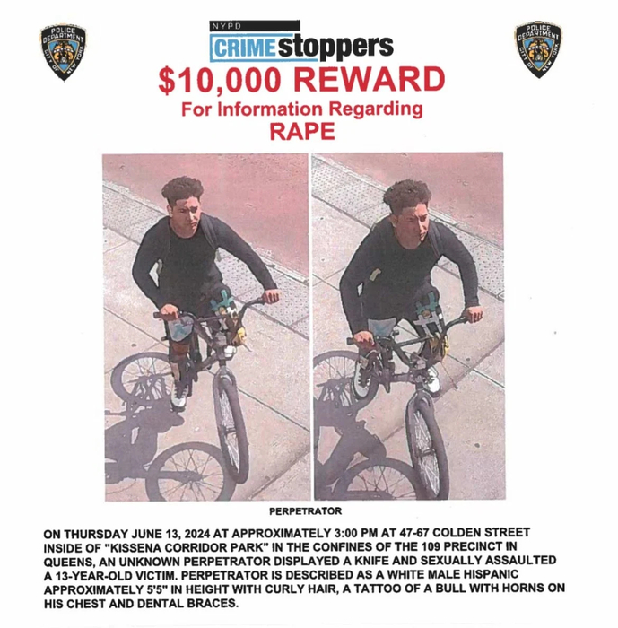 미국 아동 성범죄자 크리스티안 지오반니 잉가-란디 수배 전단. 사진=뉴욕 경찰국(NYPD)