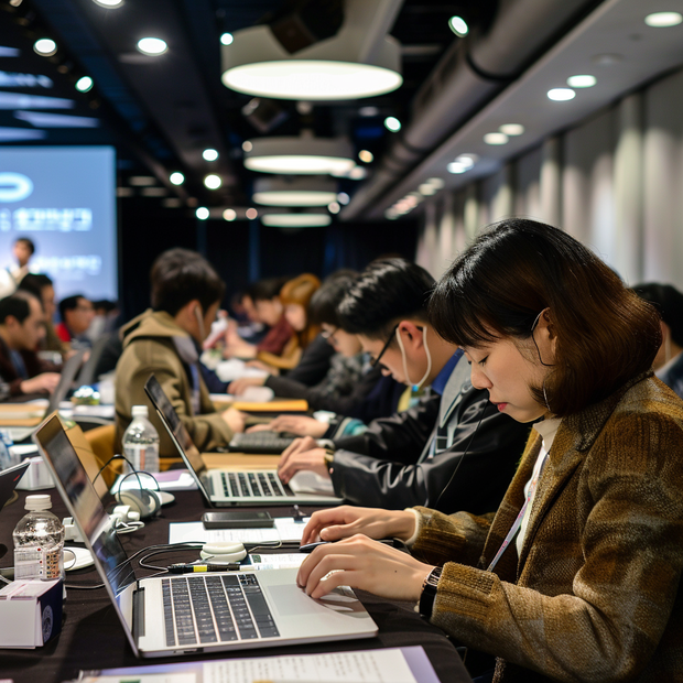 ▲AI로 만든 '기자들이 일하는 모습'.