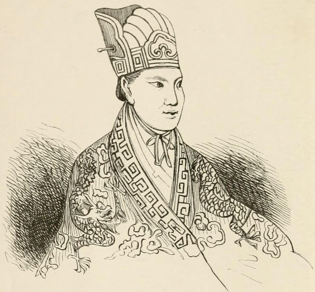 태평천국의 건국자 홍수전. (출처: Unknown author; published by Melchior Yvan(1806-1873) and Joseph-Marie Callery(1810-1862), Wikimedia Commons, Public Domain)