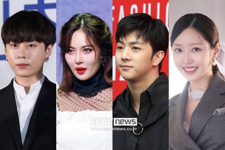 ▲ 용준형, 현아, 천둥, 미미(왼쪽부터). ⓒ곽혜미 기자, ⓒ스포티비뉴스DB, 미미 SNS