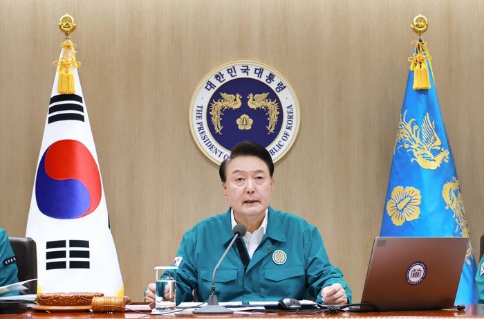 윤석열 대통령이 19일 서울 용산 대통령실 청사에서 열린 을지 및 제36회 국무회의에서 발언하고 있다. ⓒ뉴시스