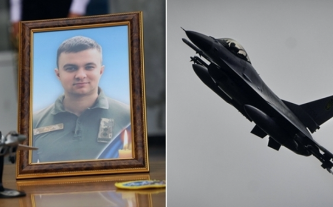 지난 26일 러시아의 공습을 F-16 전투기를 몰며 격퇴하던 올렉시 메스 중령 사진(왼쪽). 오른쪽은 지난 4일 미공개 장소에서 훈련 중인 우크라이나 공군의 F-16 전투기 사진. ⓒAP/연합뉴스