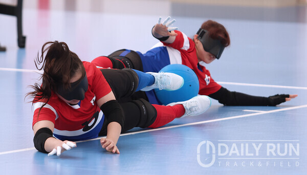 골볼 대표팀, 크리테유 매종드핸드볼 실내체육관에서 담금질(파리=강명호 기자)