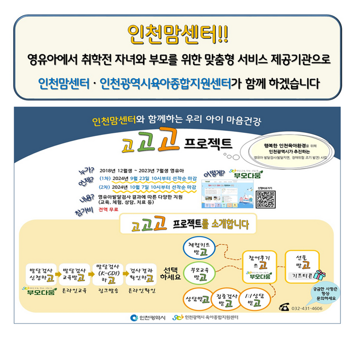 ‘인천맘센터’에서 ‘고고고 프로젝트’ 대상자 모집 포스터 ⓒ인천시 제공