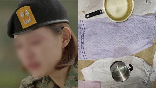 기사와 직접적인 관련 없는 자료 사진(왼쪽).​​​​​​​[사진=KBS2 '태양의 후예'], [사진=페이스북 '육군훈련소 대신 전해드립니다']