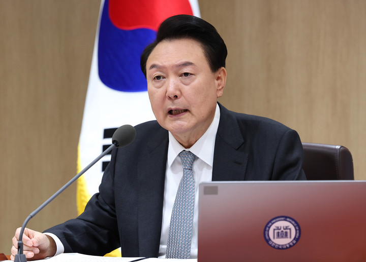 29일 서울 용산 대통령실 청사에서 열린 국무회의에서 발언하고 있는 윤석열 대통령