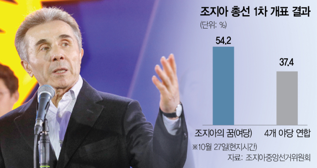 조지아 총선, 친러 집권 여당 과반 확보에 야당 '표 도둑맞았다'