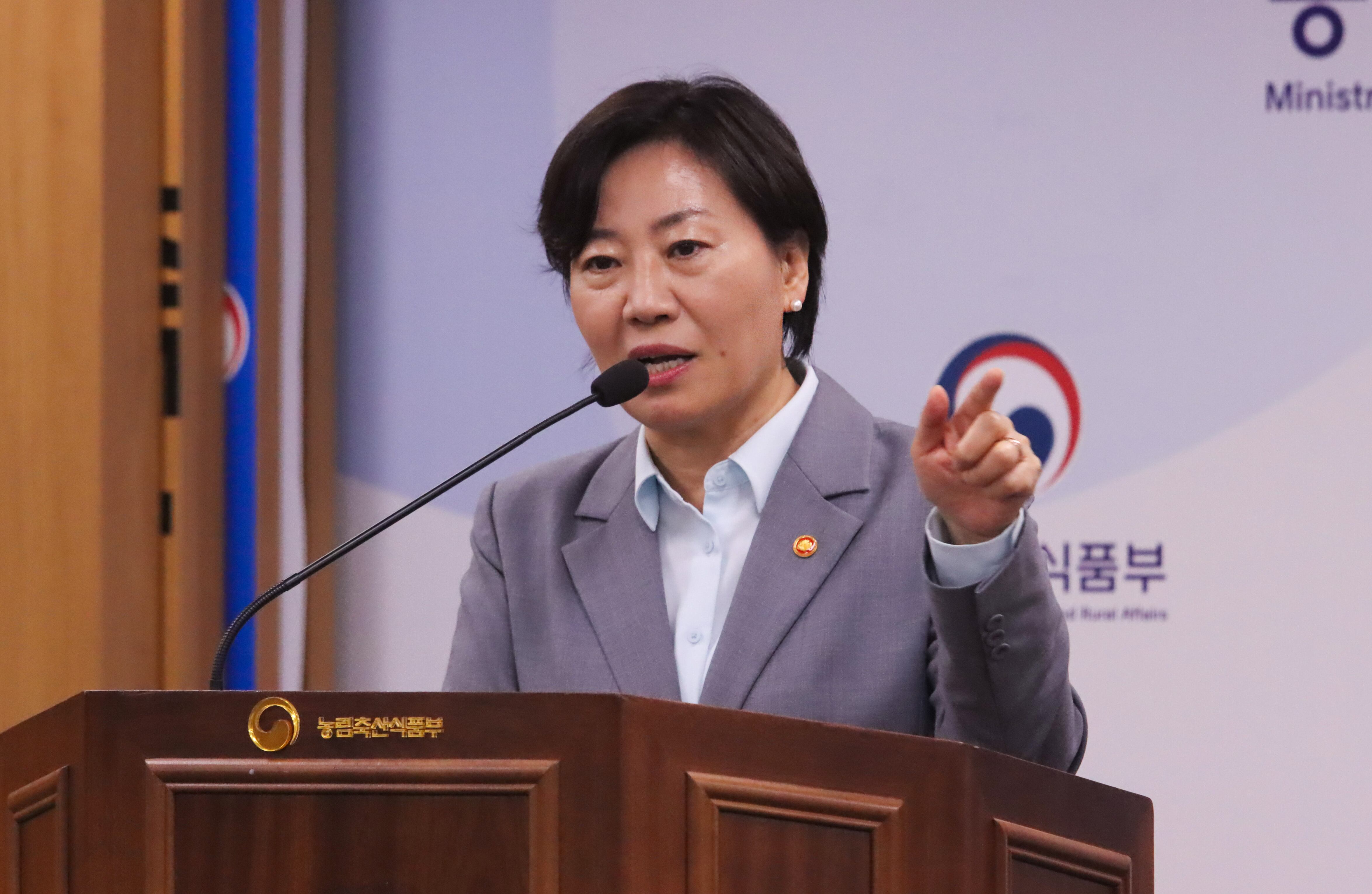 송미령 농림축산식품부 장관이 30일 정부세종청사 농식품부 기자실에서 월례간담회를 하고 있다. /농림축산식품부 제공