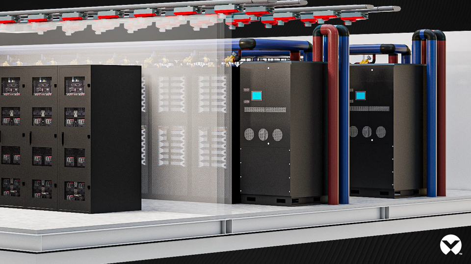 버티브와 엔비디아가 개발한 GB200 NVL72 플랫폼용 전원·냉각 레퍼런스 아키텍처의 레퍼런스 이미지 / 버티브