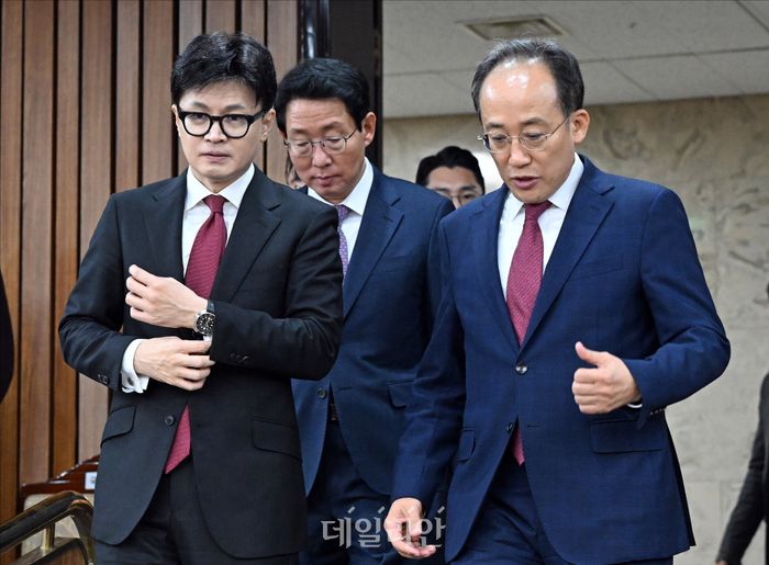 한동훈 국민의힘 대표(사진 왼쪽)와 추경호 국민의힘 원내대표(오른쪽) ⓒ데일리안 홍금표 기자