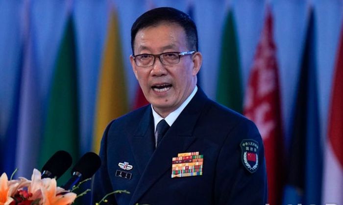 둥쥔 중국 국방부장 지난 9월13일 베이징 국제컨벤션센터에서 열린 ‘중국판 샹그릴라 대화(아시아 안보회의)’로 불리는 제11차 샹산(香山)포럼 개막식에서 기조연설을 하고 있다. ⓒ AP/뉴시스