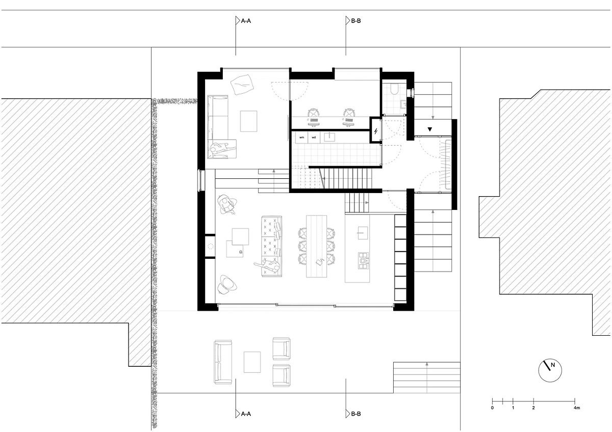 1층 평면도 ©Arjen Reas Architects