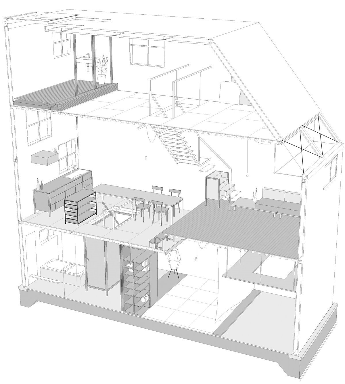 단면도 Tato Architects ©Koichi Torimura