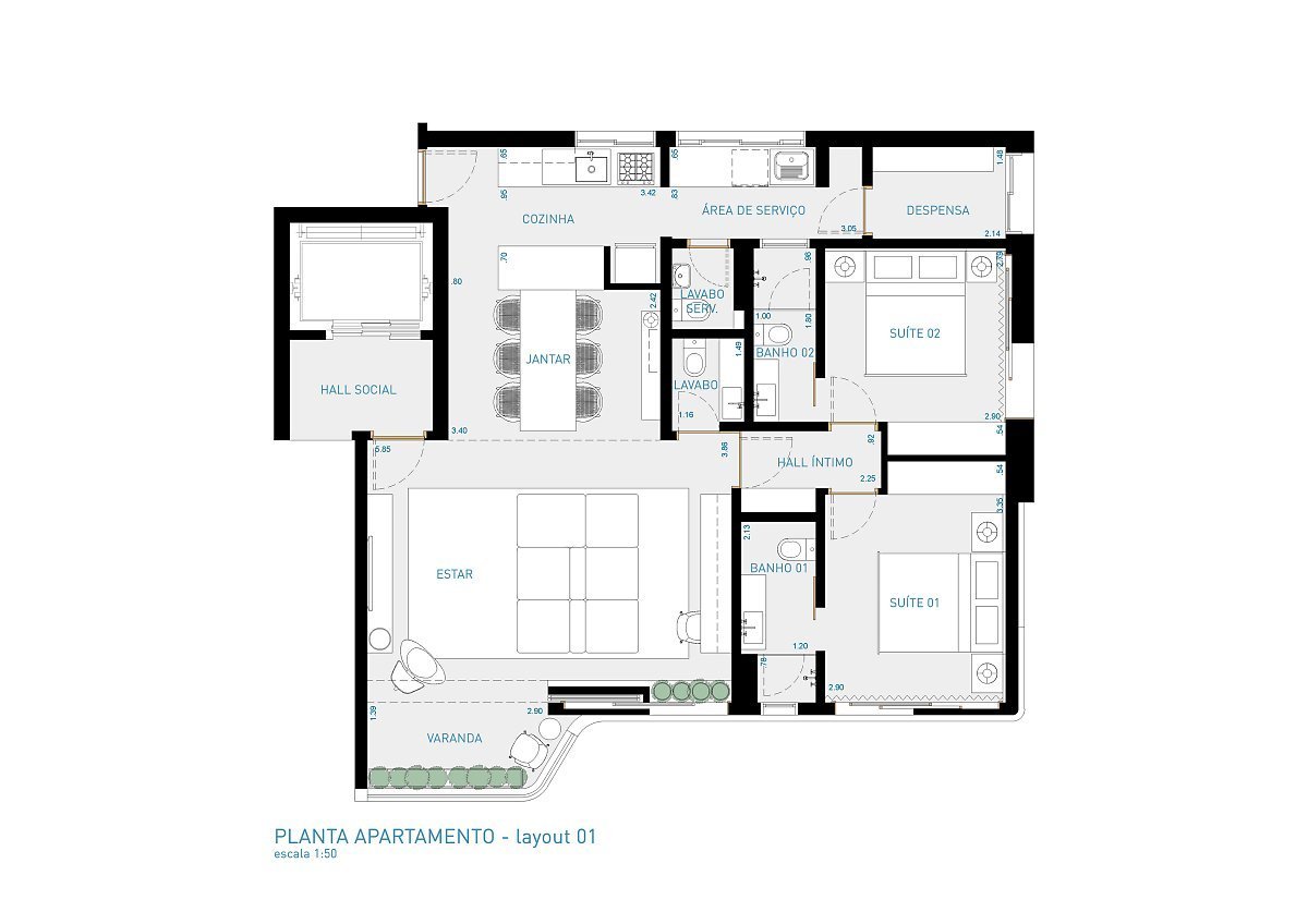 평면도 ©David Ito Arquitetura