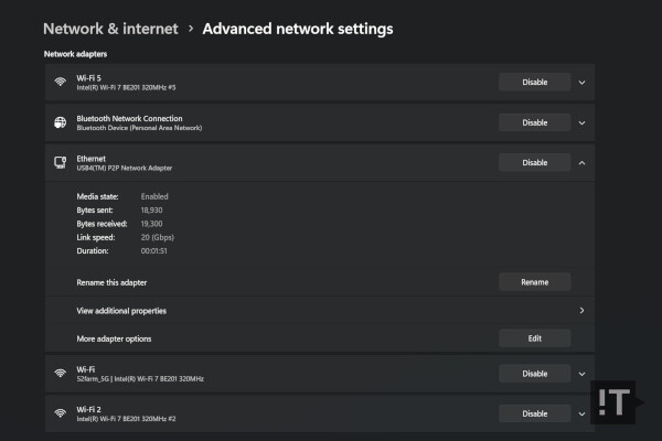 썬더볼트를 PC대 PC로 연결하면 20Gbps 네트워크를 쓸 수 있다 / 권용만 기자