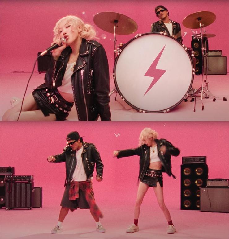 BLACKPINK’s Rose and Bruno Mars dance in the “APT.” music video. Captured from Rose's YouTube channel