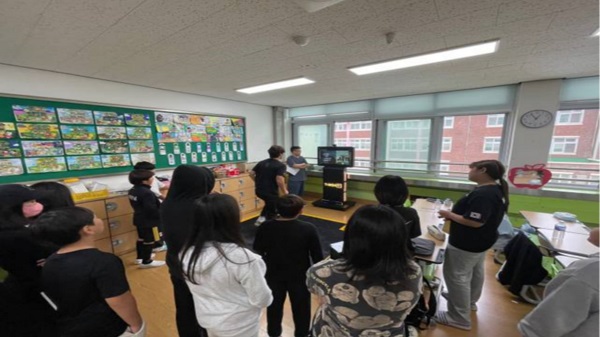 ▲티박스핏 ‘헬스업’ 충청북도 소재 초등학교 시연 현장 (사진제공=㈜더좋은운동으로)