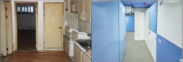 매임임대 반지하 주택(왼쪽)을 지상으로 이전한 뒤 생긴 공간을 창고로 전환한 모습(오른쪽).LH 제공