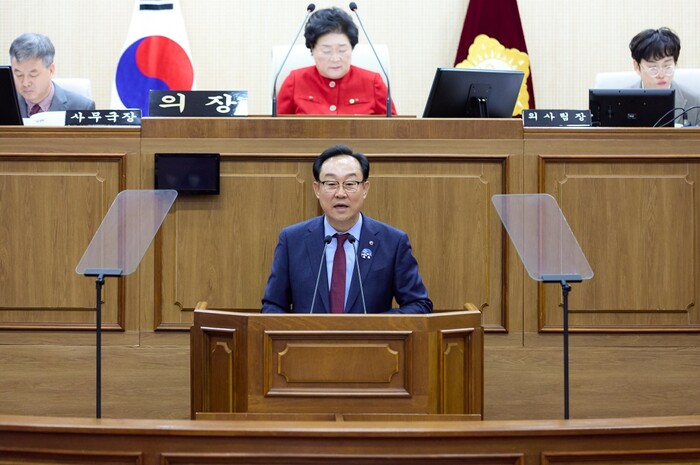 천영기 통영시장 ‘2025년도 예산안’ 시정연설.(사진=통영시)
