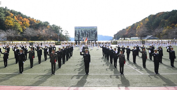 해군사관학교에서 거행된 제137기 해군∙해병대 사관후보생 수료∙임관식 장면.(사진=해군사관학교) 