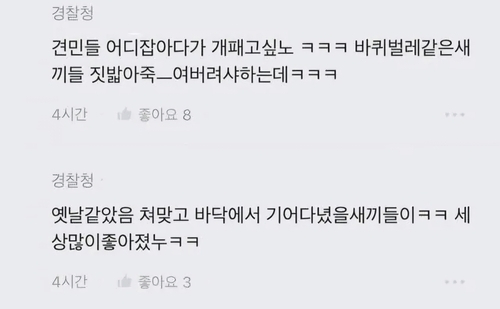 남태령 시위 '견민, 바퀴벌레 XX들' 조롱한 경찰 블라인드 글 결국…