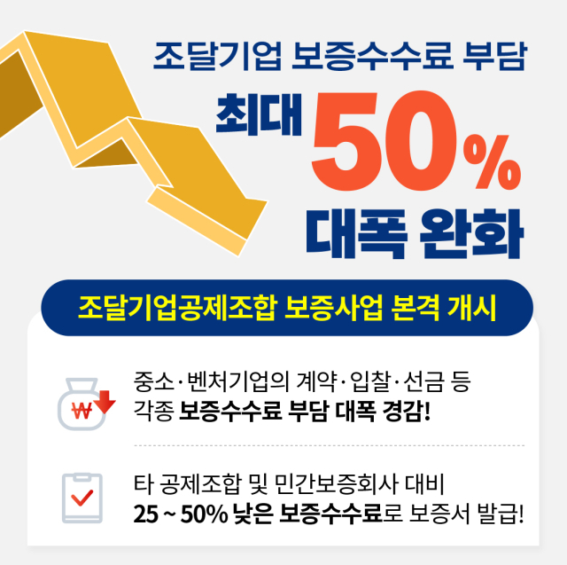 조달기업 보증수수료 부담 최대 50% 줄어든다