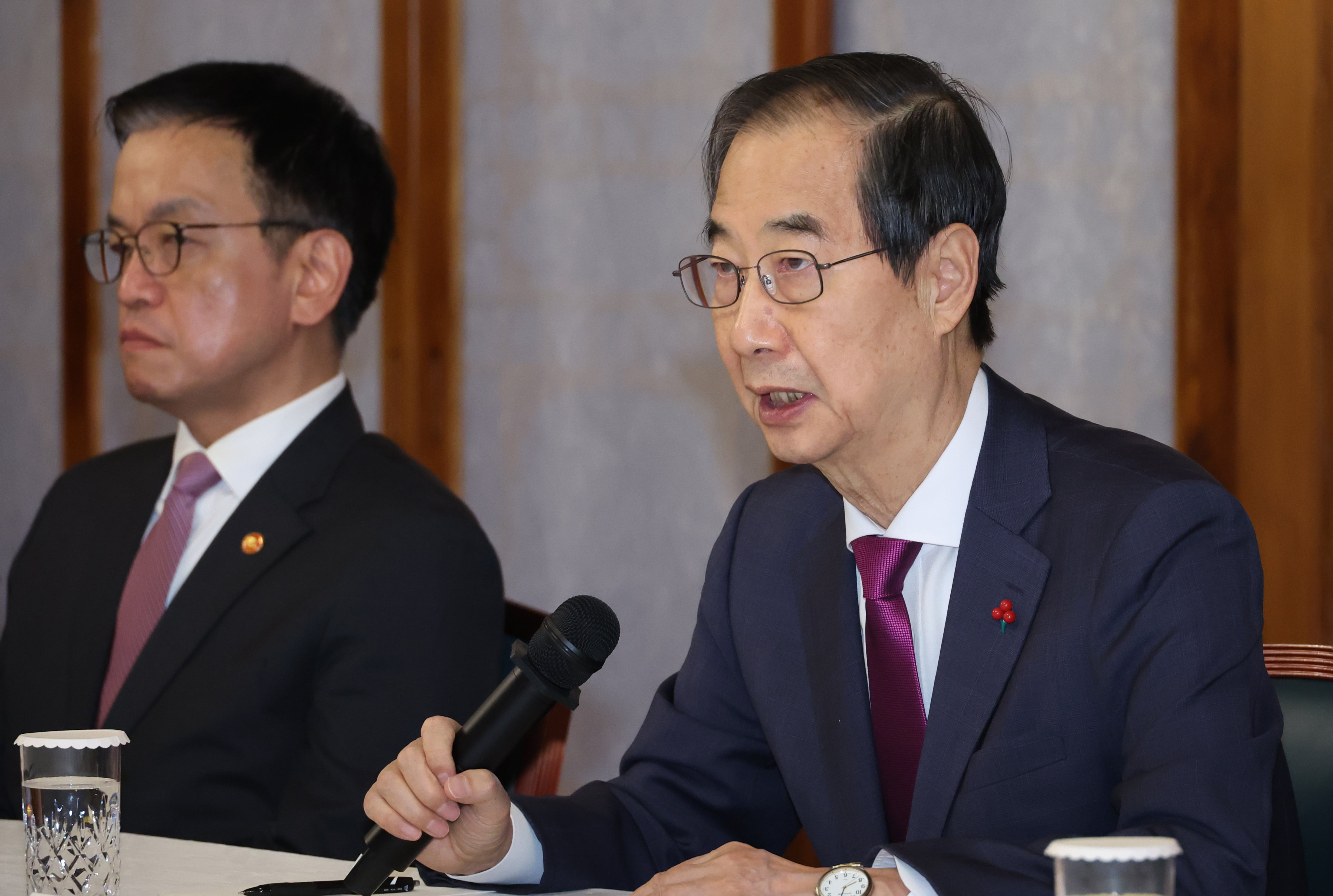 한덕수 대통령 권한대행 국무총리가 20일 서울 종로구 삼청동 총리공관에서 열린 고위당정협의회에서 발언하고 있다. /연합뉴스