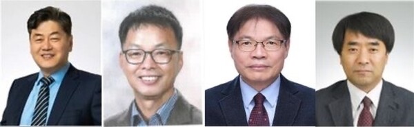 ▲ 왼쪽부터 이인재·임경환·최병길 교수, 강현철 명예교수. /사진제공=인천대