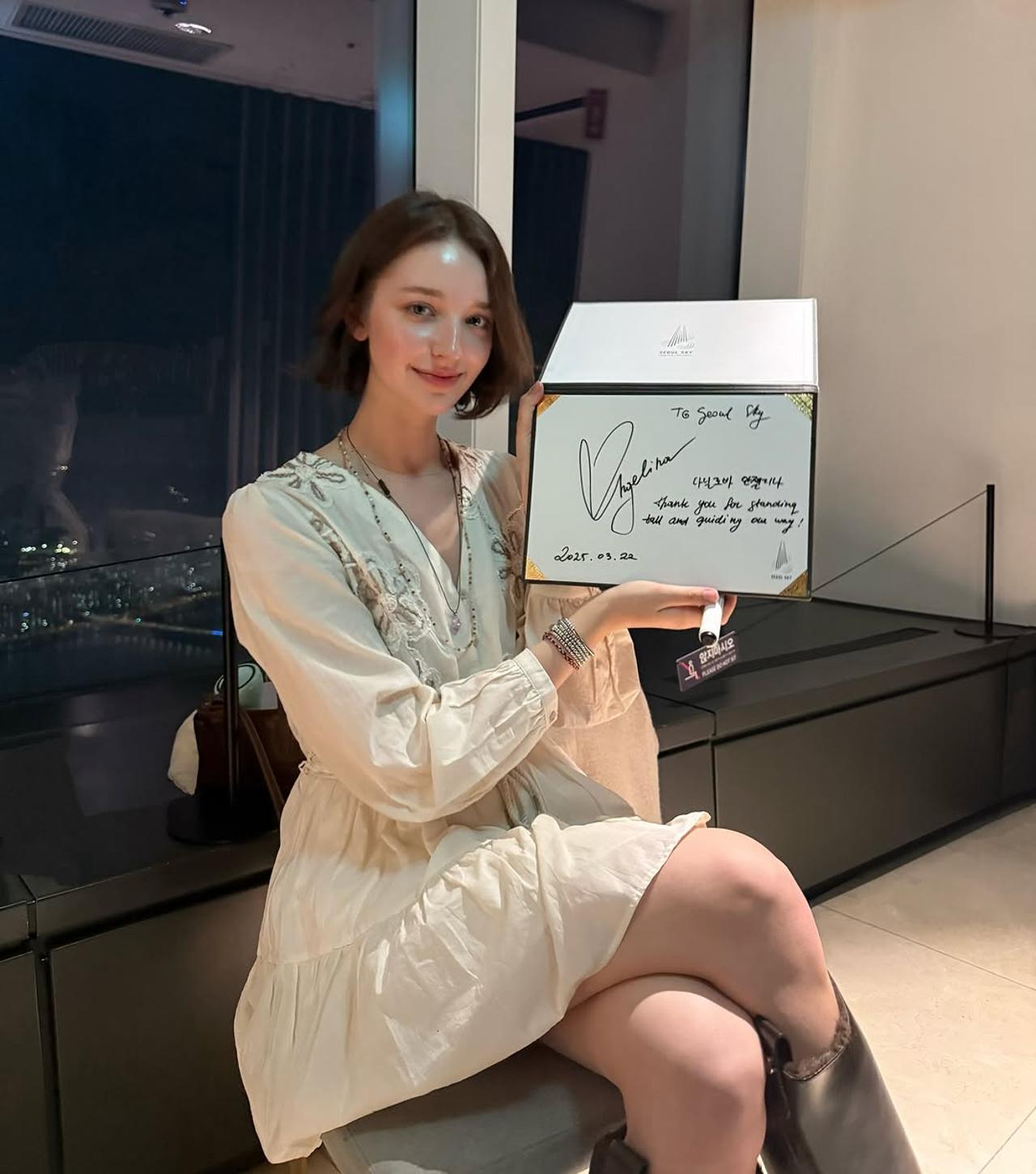 Angelina Danilova Shines at Seoul Sky Tower: A Stunning Art Exhibition Experience