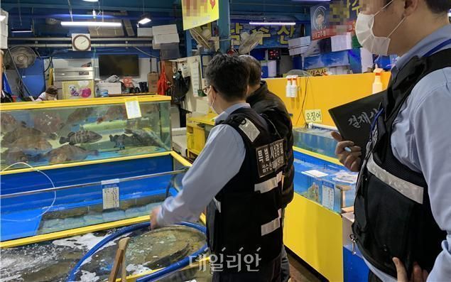 수산물 원산지 표시 단속 모습. ⓒ해양수산부